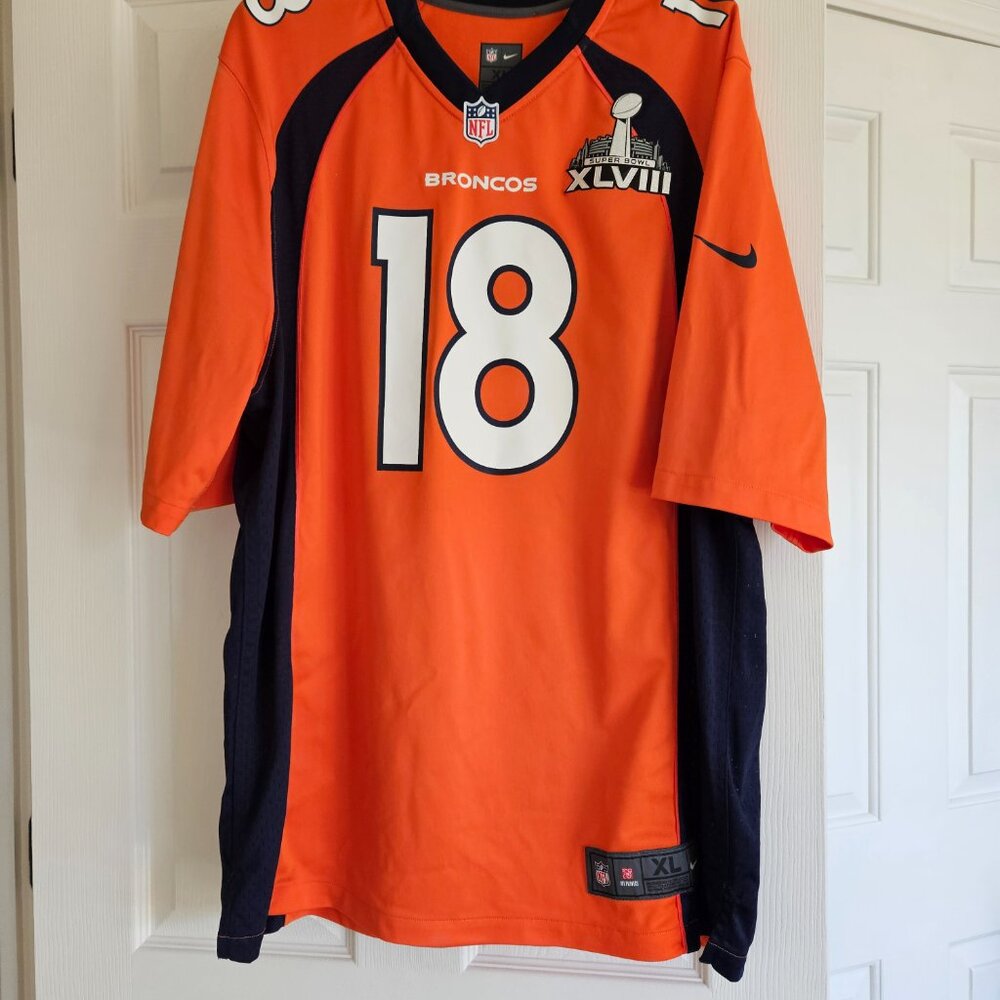 Nike On Field Peyton Manning NFL Denver Broncos Super Bowl 48 Jersey Mens